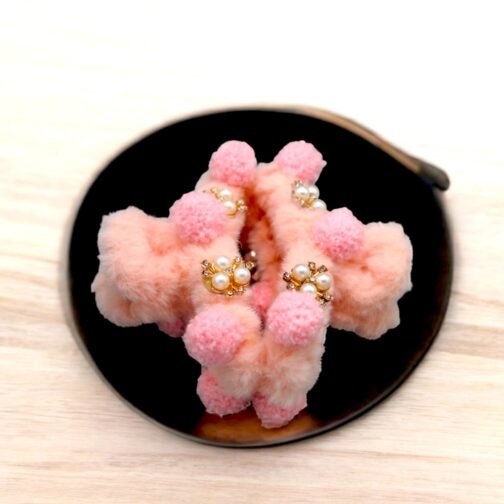 Fluffy Crystal And Pearls Hair Catcher - Image 4