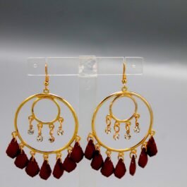Abshar Hoops Golden And Brown Earrings