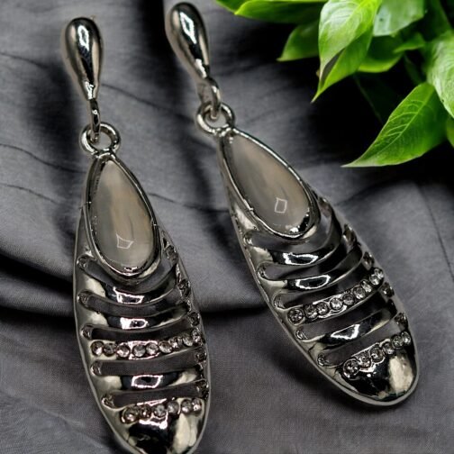 Austrian Stone Silver Plated Dangler Earrings - Image 3
