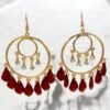 Abshar Hoops Golden And Brown Earrings